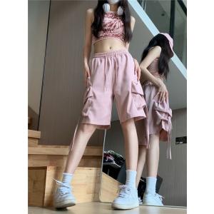 全4色 ハーフパンツ　ズボン　ボトムス　パンツ　ジャージ　半ズボン　カラバリ　黄色　黒　ピンク　カー...