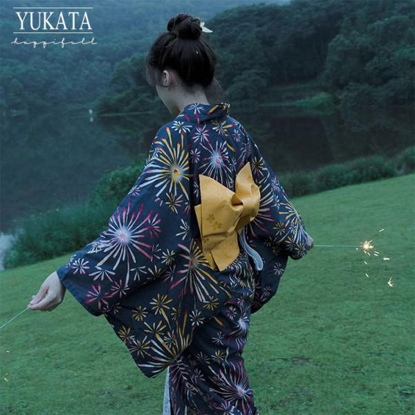 100%綿 浴衣 ワンピース  大人 浴衣 レディース セット 3点セット 4点セット 花火 大人 ...