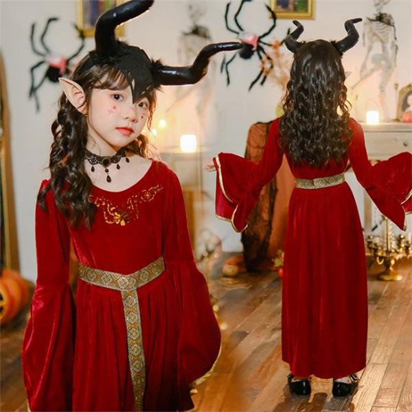 ハロウィン キッズ 巫女 悪魔 魔女 天使 子供用 バンパイア 吸血鬼 コスチューム 女の子 ハロウ...