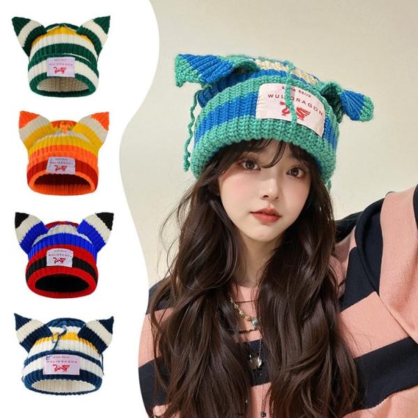 猫耳 帽子 レディース 韓国 可愛い かぶりもの 小顔効果 防寒 プレゼント エレガント 紫外線 コ...