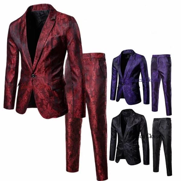スーツ  ペイズリー柄 ジャケット パンツ セット衣装 メンズ ステージ衣装 舞台衣装 カラオケ衣装...