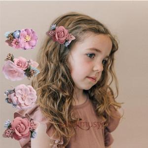 子供 フォーマル ヘアアクセサリー ヘアクリップ 花 flower おしゃれ ワンポイント 入学式 ...