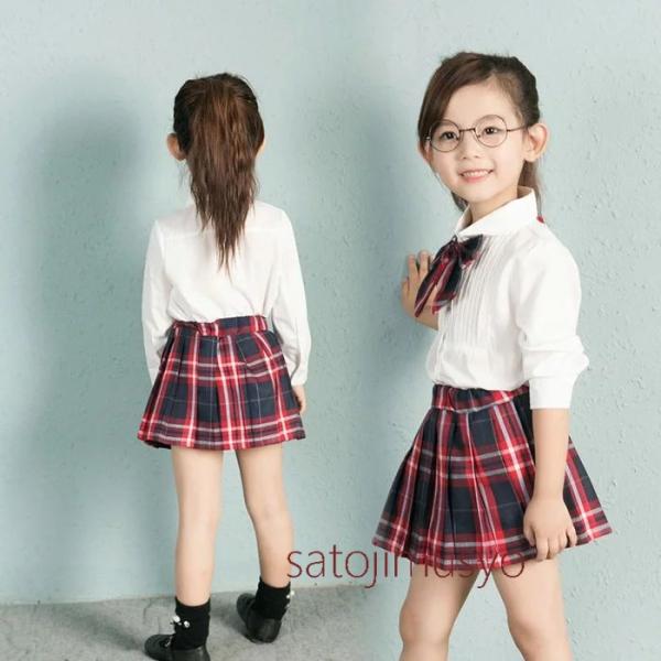 フォーマル キッズ フォーマルスーツ ワイシャツ 女の子 スカート 子供フォーマル 韓国子供服　チャ...