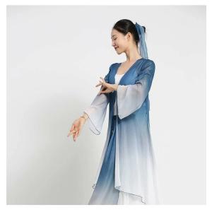 中国古典舞踊ダンスウェア グラデーション ロン...の詳細画像1