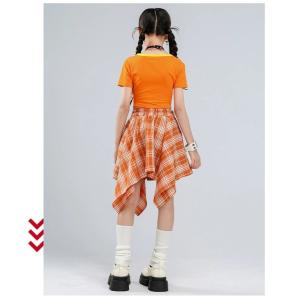 オレンジ キッズ ステージ衣装 半袖 Tシャツ...の詳細画像2