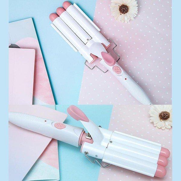 送料無料 ヘアーアイロン カール 波ウェーブ イオン スタイリング セラミックコーティング プロ仕様...