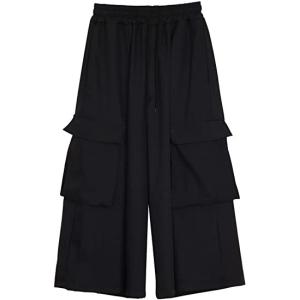 ライフパレット 袴 パンツ サルエルパンツ メンズ ゆったり アラジンパンツ アジアン ダンス ヨガ ブラック 黒 (s2107240256)