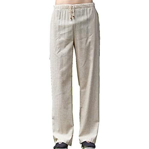 メンズ 綿麻ズボン 太極拳 スポーツ 武術用 カンフーパンツ 功夫パンツ 長パンツ メンズ ズボン ...