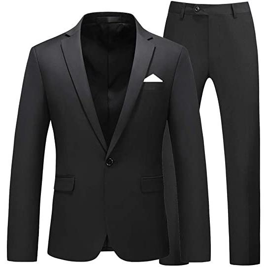 メンズ ツーピーススーツ スリムフィット ノッチラペルタキシード 日常ビジネスやプロム用(s2107...
