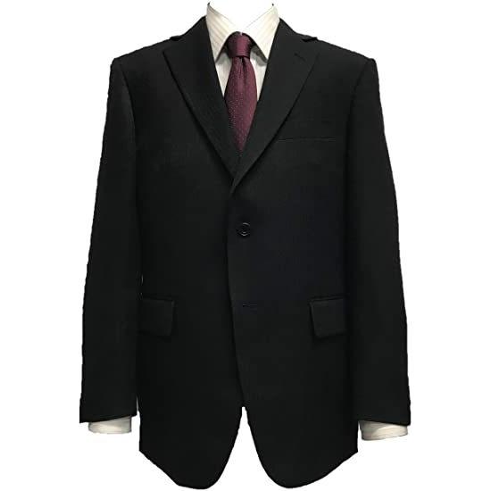 オールシーズンアジャスター付ウォッシャブル２タックスーツ 黒織り柄 E体(s2107251108)