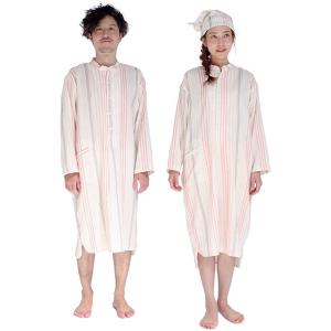 スリーパー 長袖 2重 ガーゼ モダンストライプ メンズ 兼 レディース(s210726484)