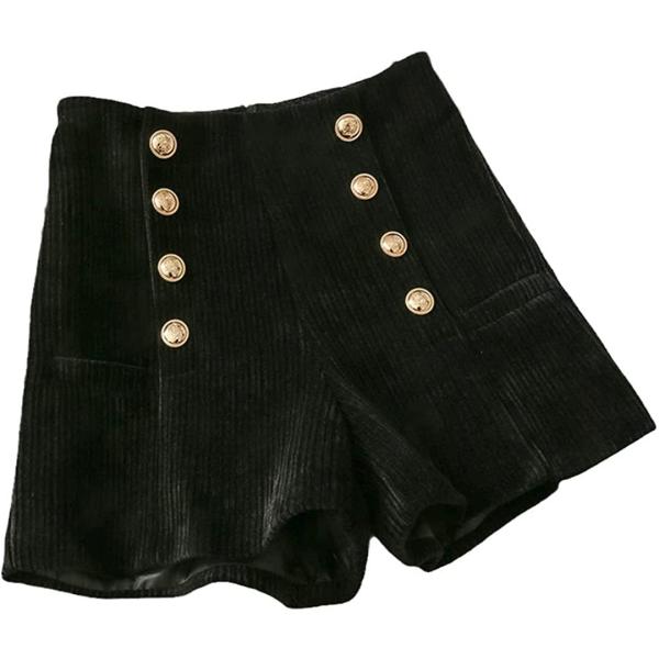 女性用ダブルブレストイレギュラーショーツ無地ハイウエストショーツ秋冬ショーツ(sc04318)