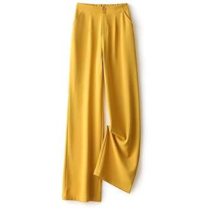 レディースルーズハイウエストカジュアルパンツ、レディースパンツ (yellow, XXL)(sc05...