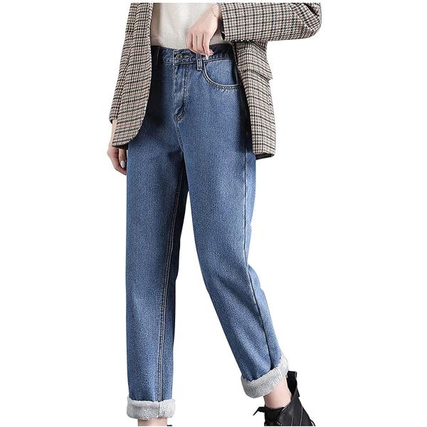 裏起毛 ジーンズ レディース 裏起毛パンツ 暖か 伸縮 デニム ロングパンツ ストレッチジーンズ ウ...