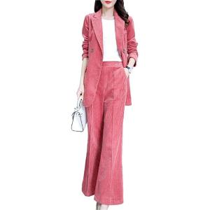 パンツスーツ レディース 春秋 結婚式 エレガント セットアップ スーツ レディース コーデュロイ ...