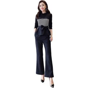 パンツドレス セットアップ セレモニースーツ 卒業式 スーツ ガウチョ ワイドパンツ チェック柄 ブ...