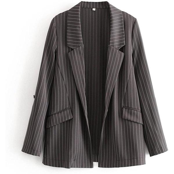 Ladies' New Spring And Autumn Casual Striped No Bu...