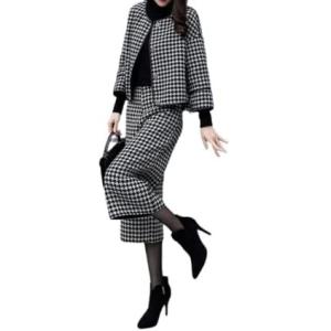 スーツ 秋冬 レディース ズボン パンツスーツ 韓国風 千鳥格子 セットアップ 2点セット 入園式 ...