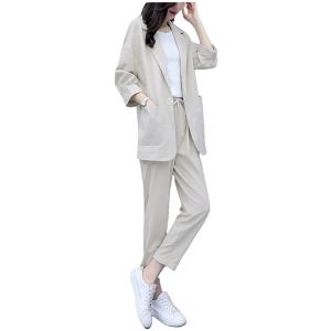 レディーススーツ スーツセット シャケット ロングパンツ 上下 セットアップ ビジネススーツ フォー...