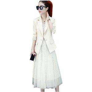 スカートスーツ ジャケット ワンピース 上下セット アウター セットアップ レディース ２点セットエ...