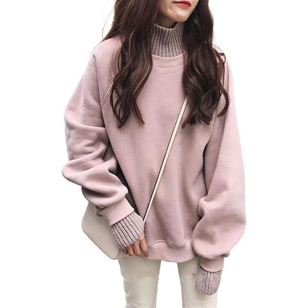ルーズ秋のセーター女性2021新しい韓国風ニットセーター特大の暖かい女性のプルオーバータートルネック...