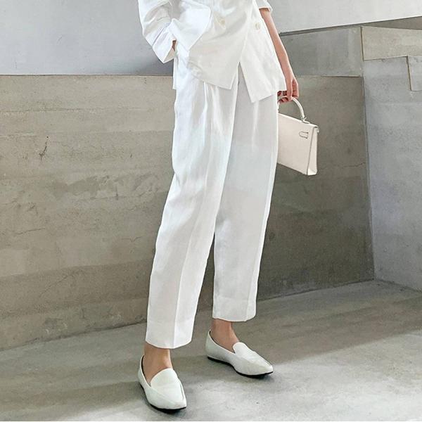 Women's New Suit, Two-piece Suit, Pure White, Casu...