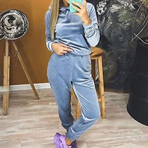 XLEVE 秋のベロアトラックスーツ女性ベルベ...の詳細画像2