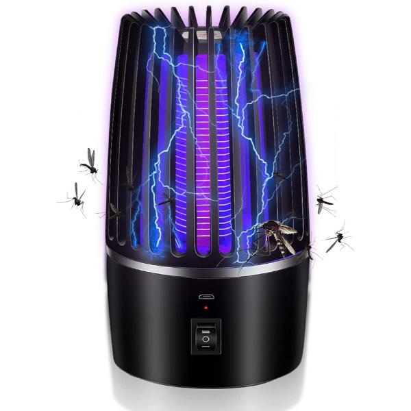 全方位虫捕り、電撃殺虫器.蚊取り器 USB充電式,UV光源を使用して蚊を誘引し、電気ショックで蚊を駆...