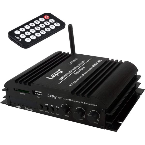 LEPY Bluetooth パワーアンプ小型 45W X 4チャンネル USB/SDカード再生可 ...
