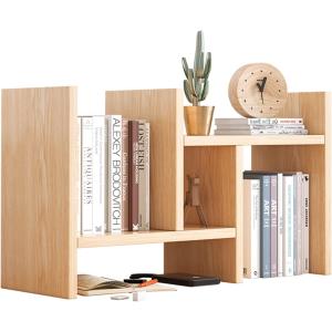 ブックスタンド 5段 ツリー型 木製 デスク上置棚 卓上収納 本棚 飾り棚