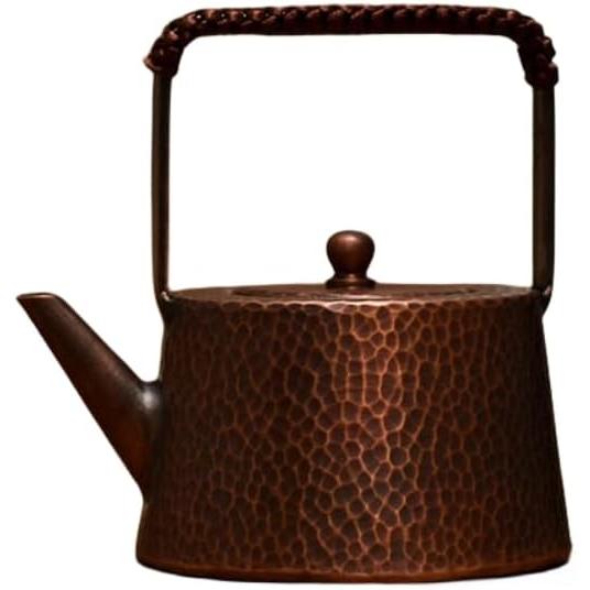 純銅ケトル 銅製のやかん 純粋な手作りの小さな銅のポット 純銅のティーポット 伝統工芸品 手作り 4...