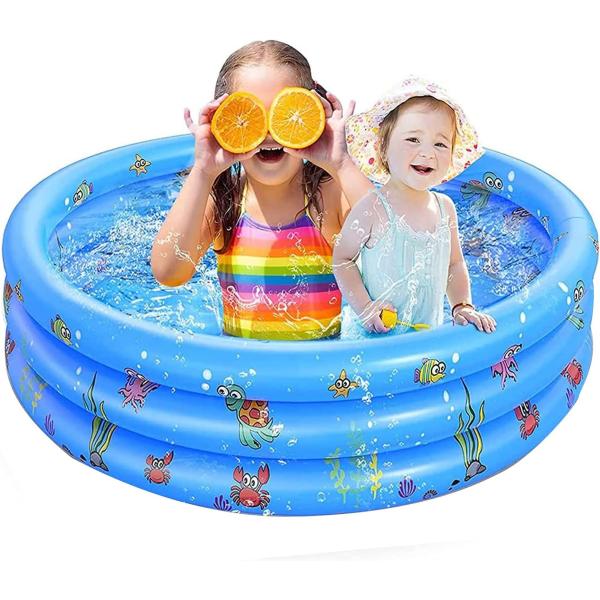 子供用プール ビニールプール 丸型 1人遊べる ベビー 3気室 家庭用 100cm*100cm ファ...