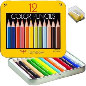 トンボ(Tombow) 鉛筆 ミニ色鉛筆 NQ 12色 削り器付き BCA-151