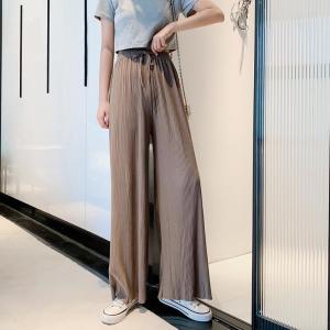 冷感ワイドパンツ シフォン 夏 レディース ス...の詳細画像3