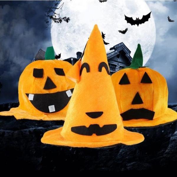パンプキン かぼちゃ ハット ハロウィン 帽子 魔女の帽子 とんがり帽子 三角 ウィッチハット 仮装...