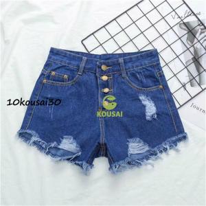 デニム ショートパンツ レディース ハイウエス...の詳細画像3