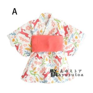 2点セット 浴衣ドレス+帯 浴衣セット 子供浴...の詳細画像2