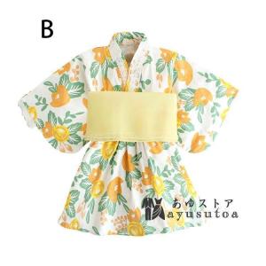 2点セット 浴衣ドレス+帯 浴衣セット 子供浴...の詳細画像3