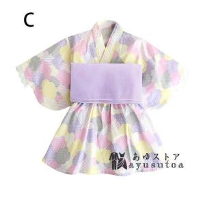 2点セット 浴衣ドレス+帯 浴衣セット 子供浴...の詳細画像4