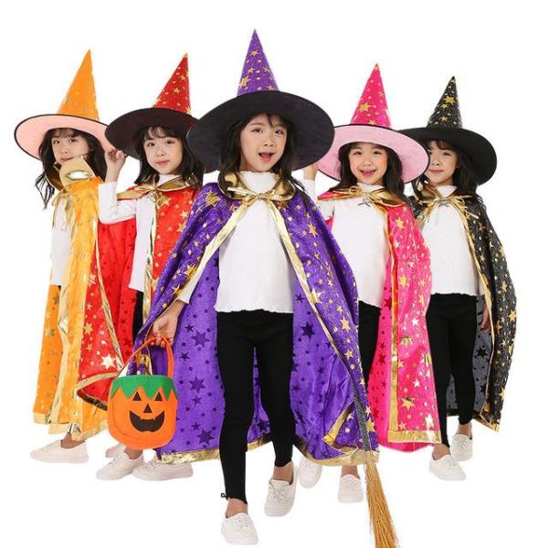 ハロウィン 子供用 魔法使いの帽子とマント 魔法使い 帽子 マント 魔女 悪魔 衣装 コスチューム ...