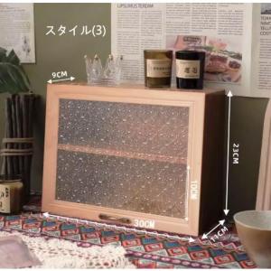 ミニ食器棚 木製 ガラス扉 おしゃれ キッチン...の詳細画像3