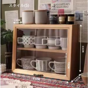 ミニ食器棚 木製 ガラス扉 おしゃれ キッチン...の詳細画像5