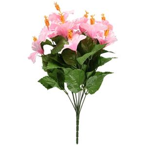 ポピー 造花 ハイビスカスブッシュ ピンク 全長50cm 花径9cm FS-MB008P