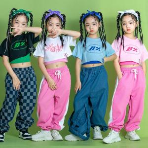 キッズ ダンス衣装 ヒップホップ 子供服 HIPHOP ズボン 半袖 セット 男の子 女の子 ジャズダンス 野球のユニフォーム 発表会 練習着｜satoshop