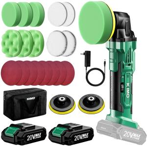 KIMO ポリッシャー 車 電動ポリッシャー 充電式ポリッシャー コードレス 2.0AHバッテリー*2個 6段変速 大直径バフで効率アップ 研磨 軽