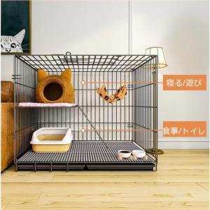 新品 新品猫用ケージ 大型 多頭飼い 組立簡単 折り畳み式 掃除しやすいネコ用ゲージ コンパクト高さ 錆びない キャットハウス R-YMarket-A｜サトウ商店