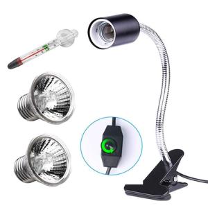 爬虫類用 爬虫類ライト 亀ライト 50W+75W ランプ 温度計セット