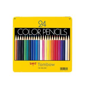 トンボ鉛筆 色鉛筆 24色 缶入り CB-NQ24C 定番 小学校