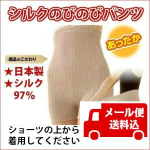 ゆうパケ発送 絹 腹巻き シルクのびのびパンツ シルク97％ クーラー対策 冷え対策 温活 日本製 (2個まで)〔P〕