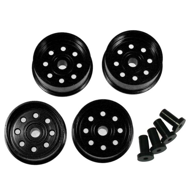 ▼ミニ四駆用ホールタイプ大径アルミホイール【ブラック】MINI4-78034U-BK（ゆうパケット）